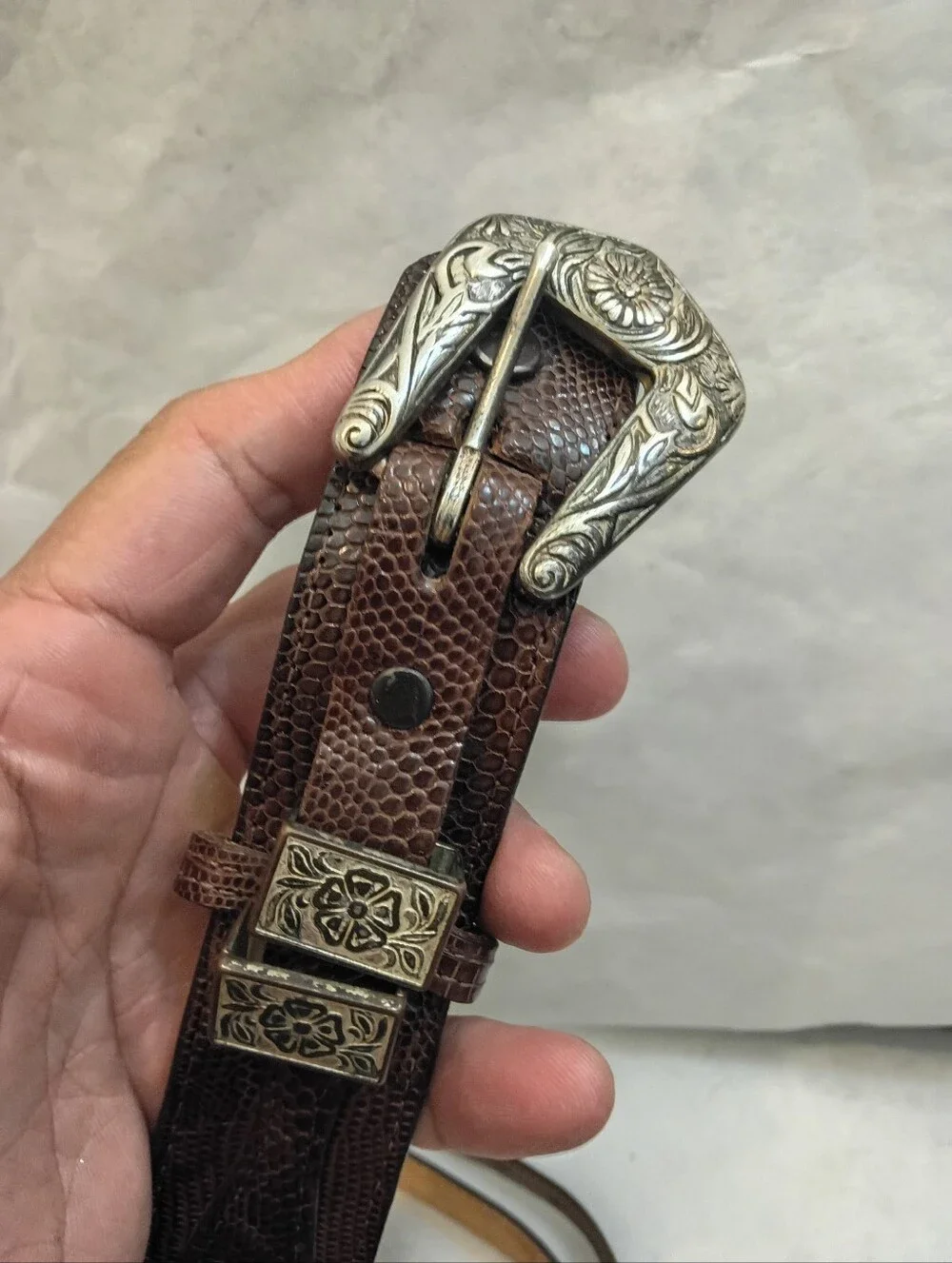 Justin | Men’s Genuine Lizard Mens Vintage Belt Size 40